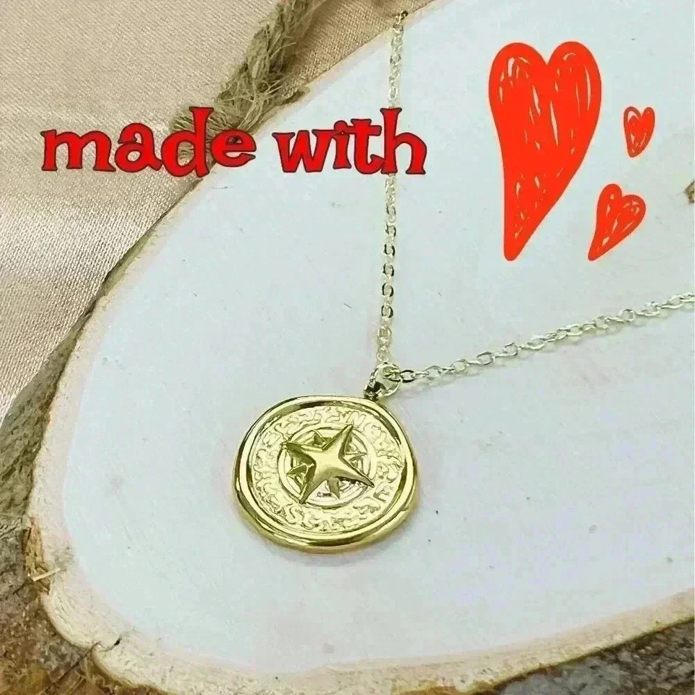 Compass gold coin necklace graduation gift - Picture 8 of 12